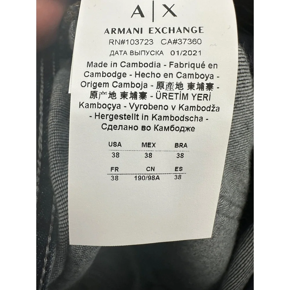 Armani Exchange J13 Slim Fit Jeans Dark Wash Denim 8NZJ13 Z2SAZ Mens 38S